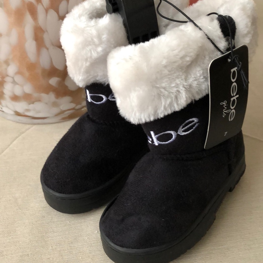NWT adorable bebe black girls boots